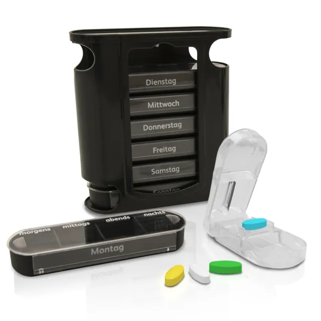 Caja de pastillas Nestor&Gamble para 7 días - caja de pastillas de alta calidad con 4 compartimentos - M