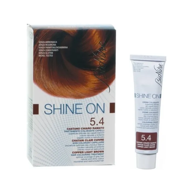 BIONIKE shine on trattamento colorante capelli castano chiaro ramato 5.4
