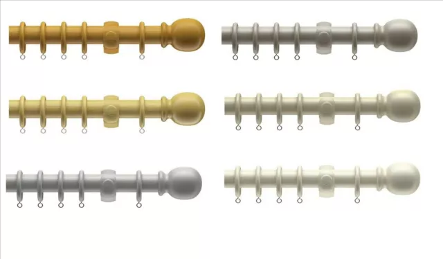 28mm Victory Traditional Wooden Curtain Pole Set Available In Various Colours