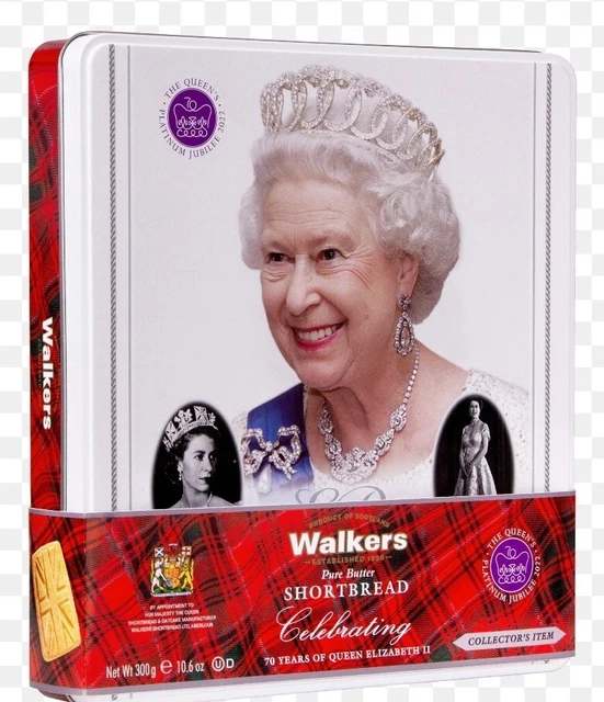 WALKERS QUEEN Elizabeth Platinum Jubilee Shortbread Biscuit Tin The
