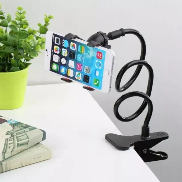 Lazy Long Arm Mobile Phone Holder Flexible Gooseneck Clamp Mount Bracket Bed UK