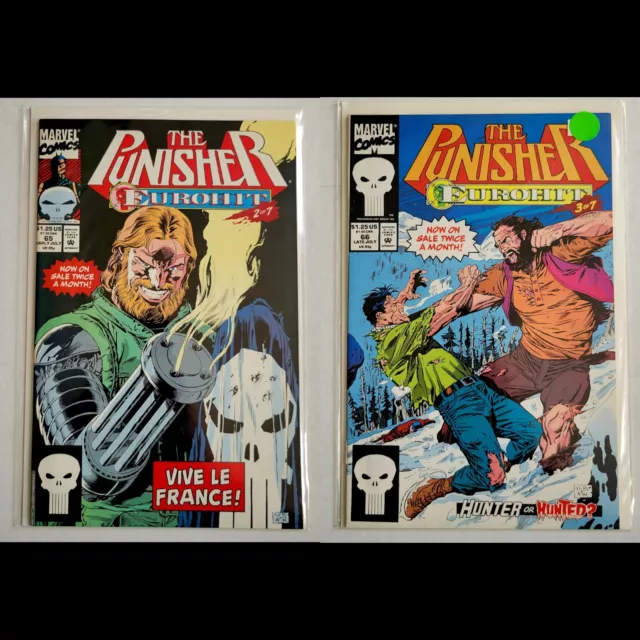 The PUNISHER: Eurohit #65, 66 (Marvel 1992) Custom bundle VF/NM, unread copies