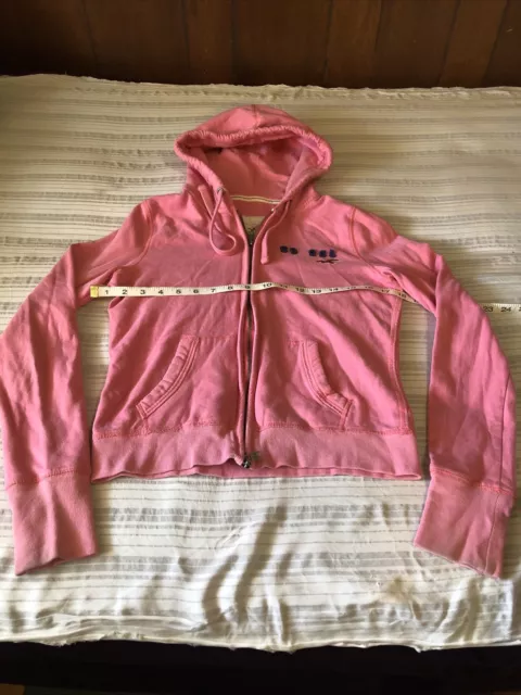 HOLLISTER pink Full Zip LARGE hoodie Sweatshirt So Cal POCKETS