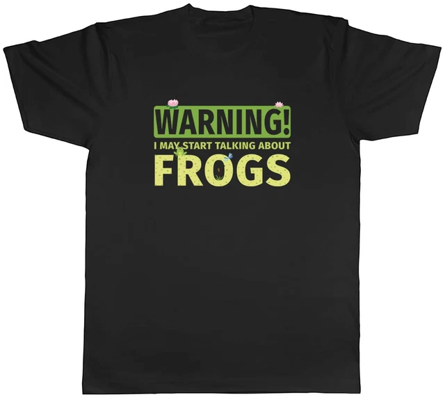 T-shirt da uomo Frogs Warning May Start Talking About Frogs regalo unisex