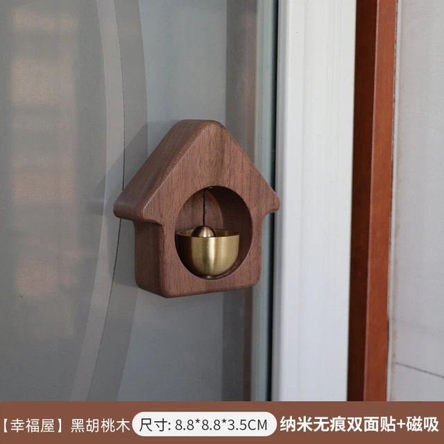 New！ Black Walnut Wood Wind Chime Happiness Home Entry Bell Dopamine Door Bell