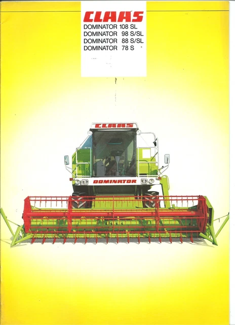 Plan De Graissage Pour Moissonneuse Claas DOMINATOR 108, 98, 88, 78 — Année 1986 — Occasion