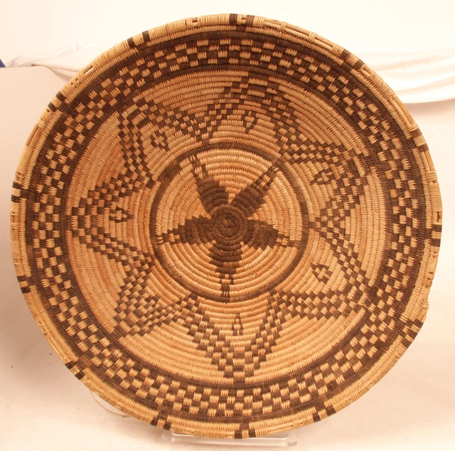 Beautiful  Large Large 16" x 3"  Antique  c.1920s Arizona  Apache Basket Tray