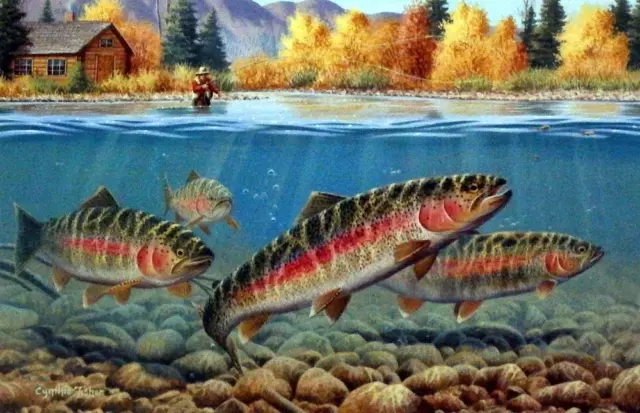 Cynthie Fisher "Autumn Rainbows" Fishing Print 12" x 7.75"