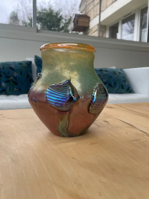 Ancien vase en verre signé Jean Claude Novaro 1993