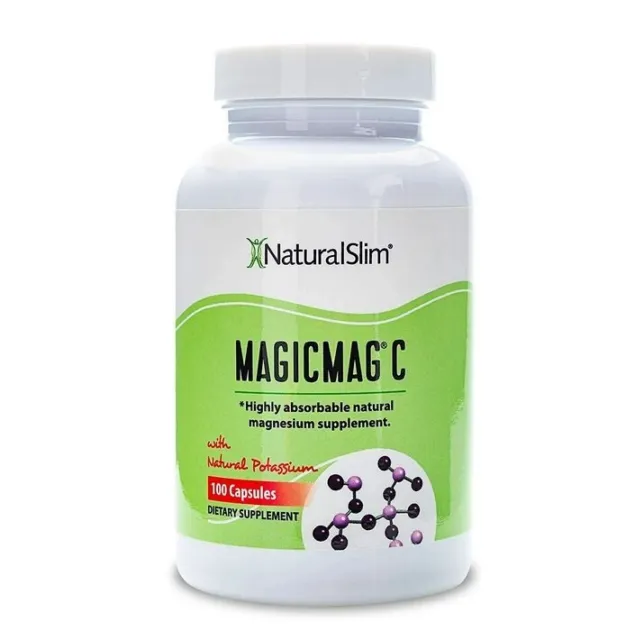 NaturalSlim MagicMag C Magnesium Citrate Capsules W/ Natural Potassium, 100 Ct