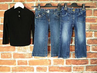 Bundle Le ragazze di età compresa tra 2-3 anni avanti ZARA manica lunga T-shirt Blu Demin Jeans 98CM