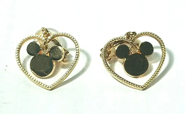 Disney Mickey Minnie mouse earrings Clip Classic gold Woman Girls Fashion Kids