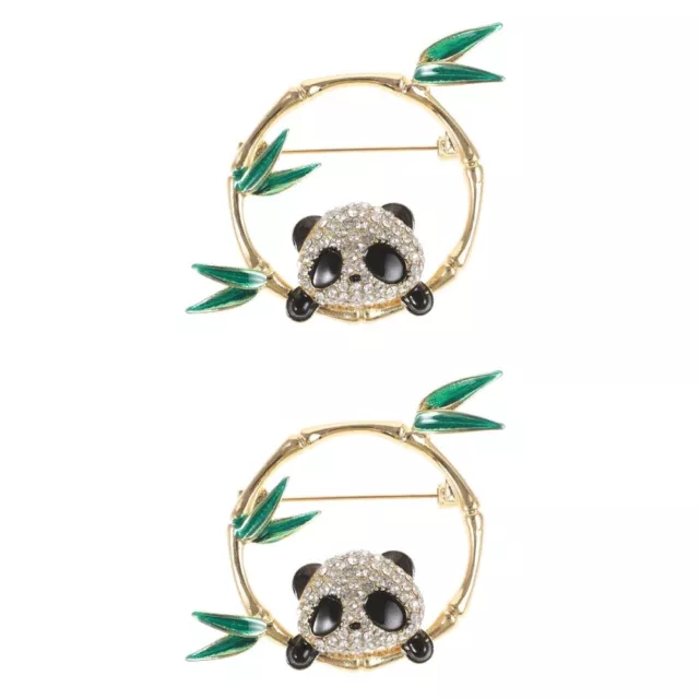 2pcs Cartoon Panda -Kette Brosche Kette Lappel Pin Abzeichen Schönes Corsage