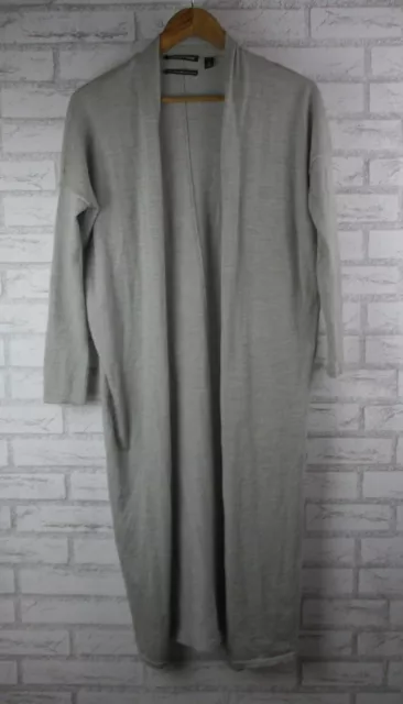 Country Road longline cardigan grey wool XS, 8 long sleeve open front