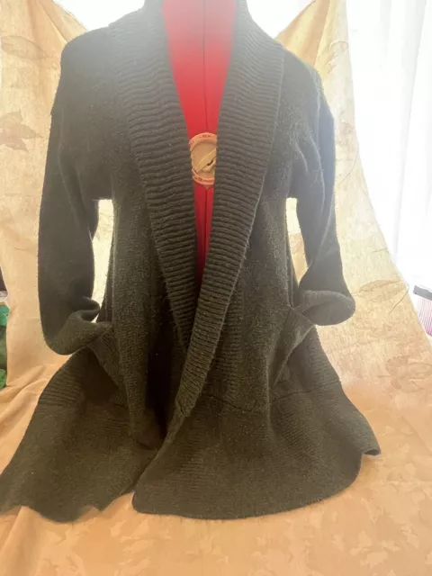 Simply Vera Wang Womens Cardigan Sweater Open front Size Large Olive Green