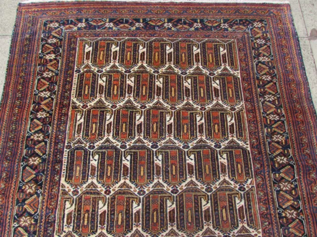 Ancien Shabby Chic Main Fabriqué Traditionnel Vintage Oriental Laine Bleu Tapis 2