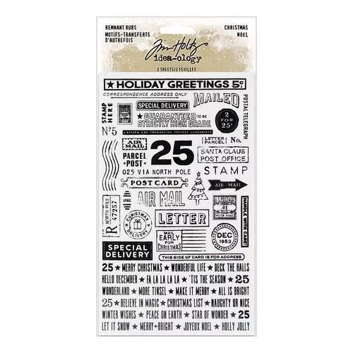 Idea-ology - Tim Holtz - Christmas Remnant Rub ons th94296