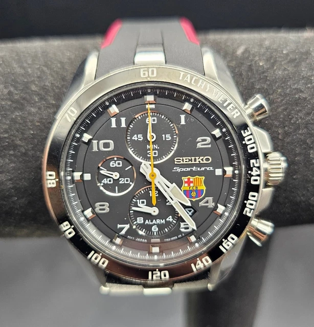 SEIKO SPORTURA FC Barcelona Quartz FCB Watch Chronograph 312.30 PicClick