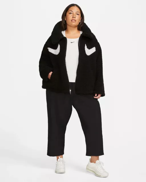 Nike Damen Jacke Full-Zip Sportswear Swoosh DM9226-010 Hoodie Pullover Parka 1X