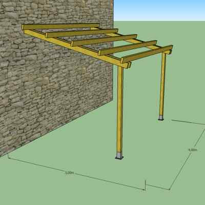 Pergola Da Giardino In Legno Impregnato - Addossata Per Esterno - Foto 7