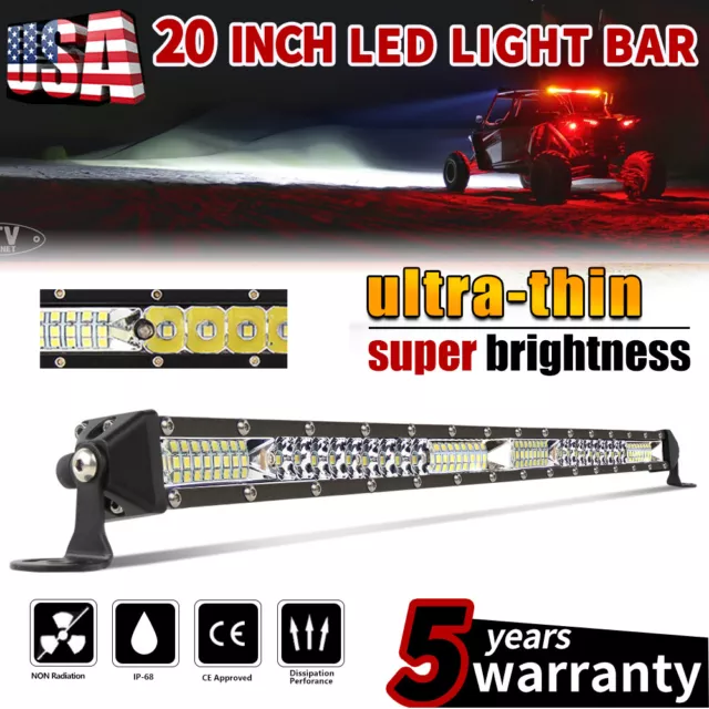 One-Row 20" Inch 630W Led Work Light Bar Combo Offroad Truck Boat UTE ATV UTV 22