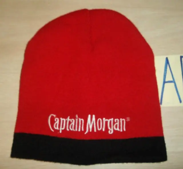 Captain Morgan Knit Cap/Beanie-Osfm-One Size/Red-Black/New!!!