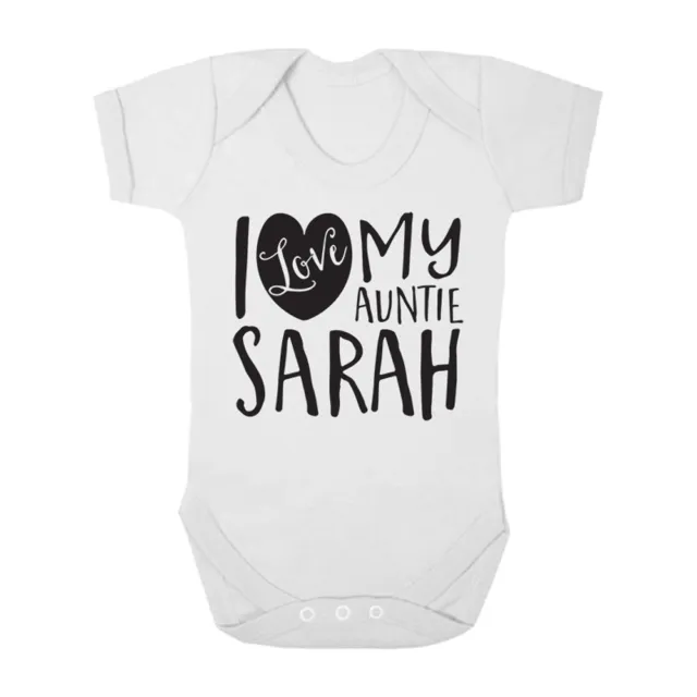 Personalised ANY NAME I Love my Auntie Cute Boys Girls Baby Grow Vest Bodysuit