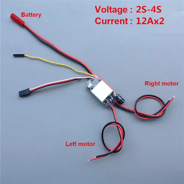 2S-4S 2CH 10A One-way Brushed ESC Mixed Speed Controller for Aircraft Boat Car