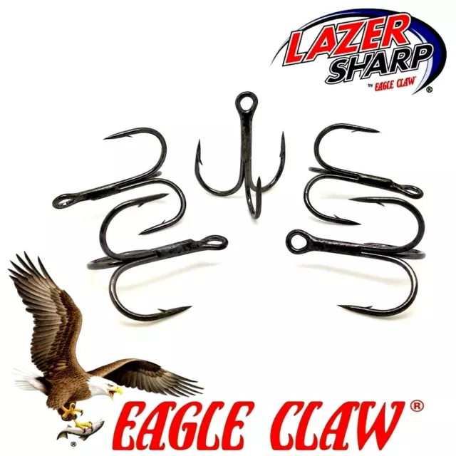 Eagle Claw 934 BZ ,Treble Hooks  3X  Sizes 2/0 -6  Flying Cs .Pike Lures Trace.