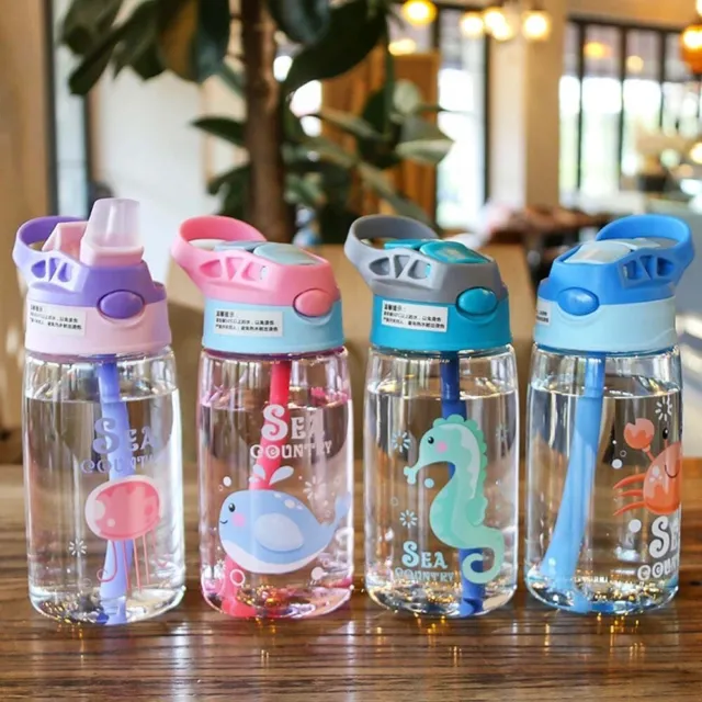 Cute Baby Cups with Straw Bottle Drinking Water Kids Sippy Cup Toddler Feeding