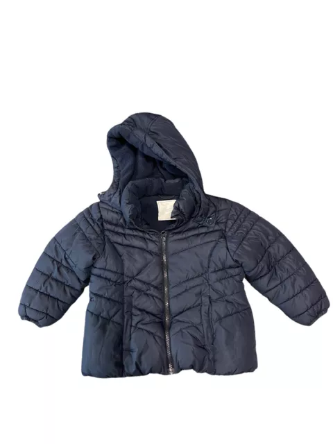 Next navy zip up quilted coat kids boys age 4 years (CU05)
