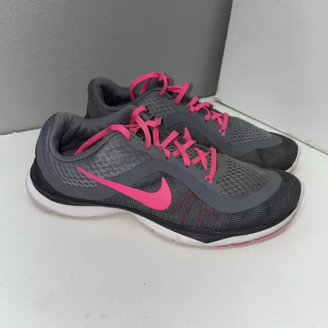 Nike Womens Flex Tr 6 Running Shoes Womens 8 Gray Pink Training Athletic Sneaker
