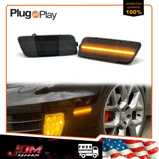 SMOKED LENS AMBER LED Front Side Marker Lights For 1014 Volkswagen MK6