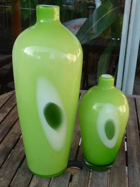 2 Design Vasen Vasenpaar Dekovase Glas Sommerso  1970 Jahre