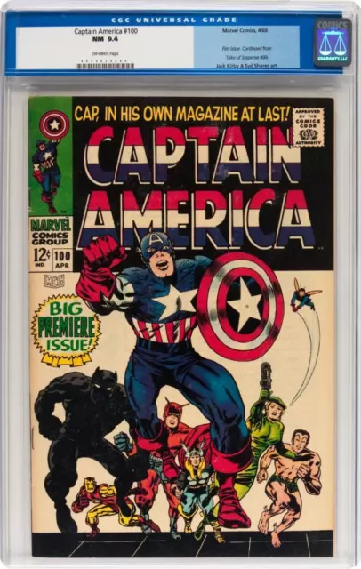 Captain America #100 CGC 9.4 1968 1st Issue! Avengers! Iron Man C12 564 cm clean