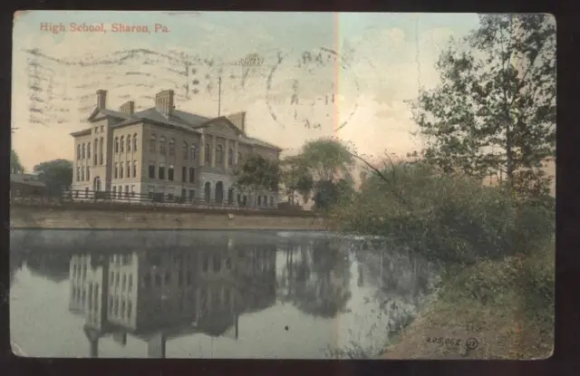 Postcard Sharon,Pennsylvania/PA High School view 1907?