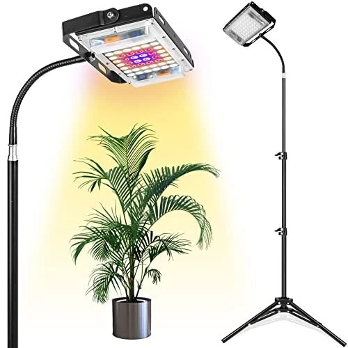 Grow Light with Stand, Full-Spectrum 150W Floor Plant Lights for Indoor