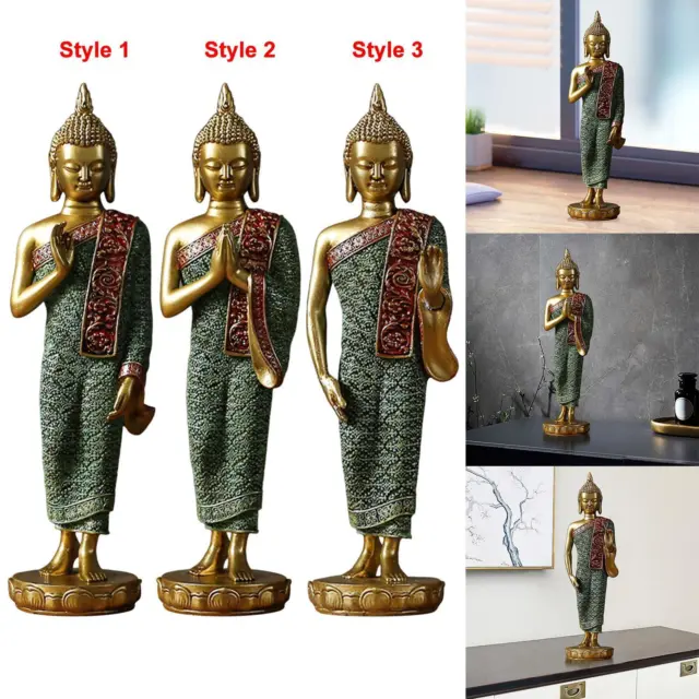Thailand Buddha Figurines Decor Resin Premium Collectibles Gift Sculpture for
