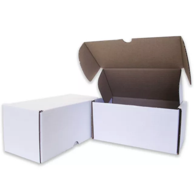 25 x Compact Mail White Diecut Cardboard Boxes 8 x 4 x 4" SW