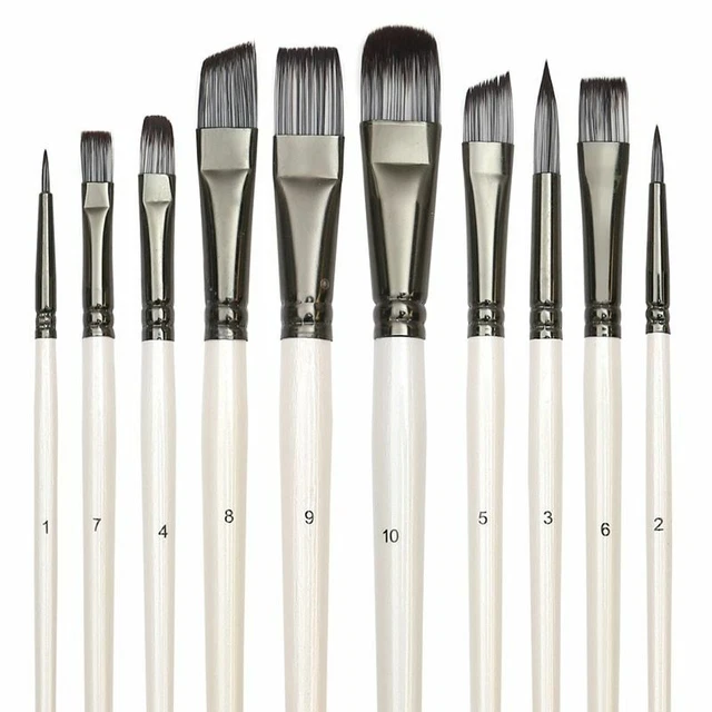 10 Pieces Set Paint Brush Different Styling Art Supplies Suitable Use For Design