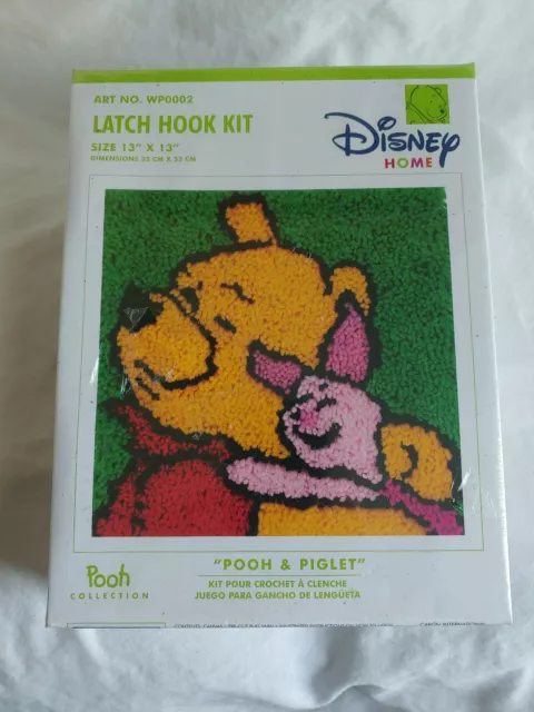 Vintage Winnie The Pooh & Piglet Disney Latch Hook Kit 13x13” NOS UNOPENED Caron
