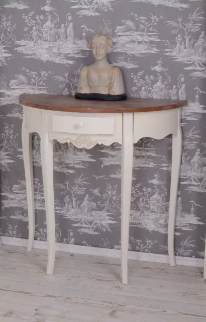 Mesa de consola casa de campo mesa auxiliar de pared shabby blanco madera antiguo escritorio