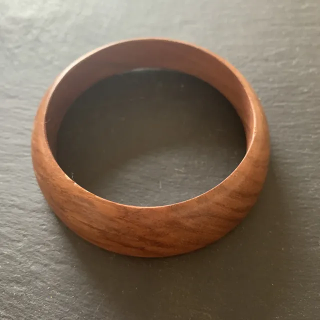 brown chunky Asymmetrical wooden bangle bracelet