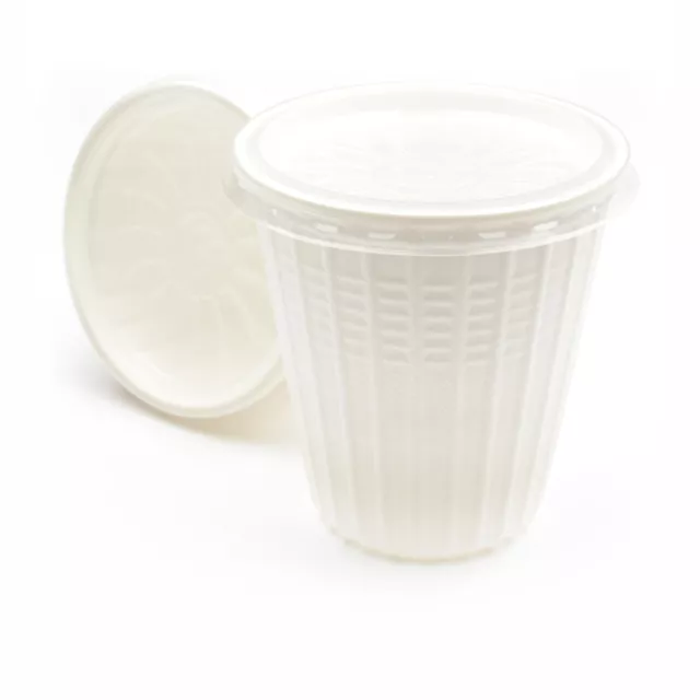 100-600 Stück Thermo Suppenbecher mit Deckel, 500 ml weiß Soup Container Schalen