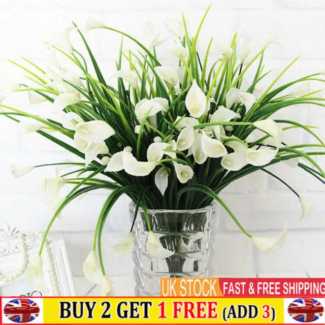 Artificial Fake Flowers Plant Grass Garden Lily Tulip Party Outdoor Home Decor