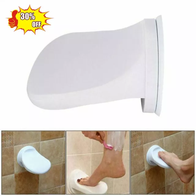 Shower Foot Rest Foot Pedal White Bathroom Shaving Leg Aid Stool Grip Mat Holder