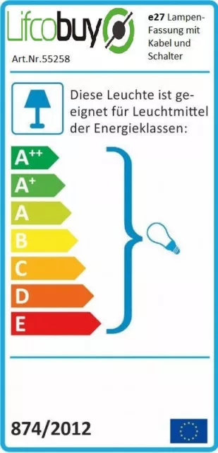 Kabel mit Fassung Lampenfassung weiß E27 3,5m Zuleitung + Schalter mit Stecker 2