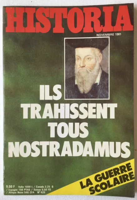 Historia n°420 novembre 1981 Nostradamus, Gilles de Rais, Congrès de Vienne