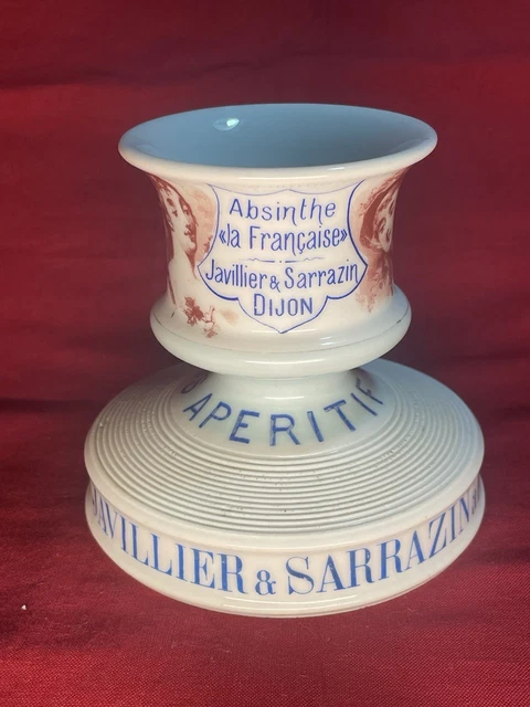 Ancien Pyrogène De Bar Émaillé Bleu Foncé - Porcelaine - Objet Vintage Déco