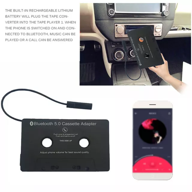 Universal Bluetooth 5.0 Car Audio Stereo Cassette Tape Adapter to Aux Adapter AU 3